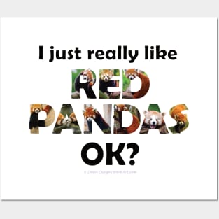 I just really like Red Pandas ok? - wildlife oil painting word art Posters and Art